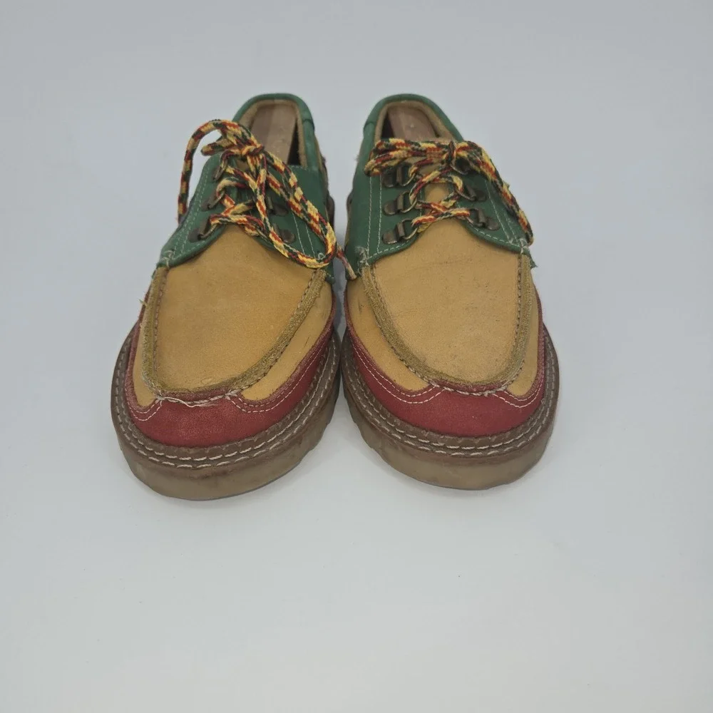 DIBA Vintage Boat Shoes‎ Men's 8.5 Leather Suede Lug Sole Deck Shoes Colorblock